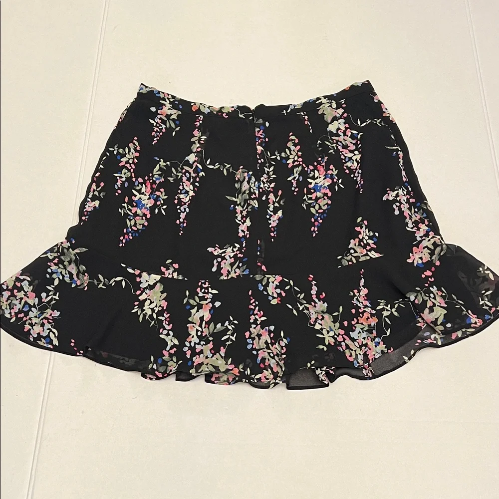 REISS FLORAL PLEATED RUFFLE MINI SKIRT SIZE 6